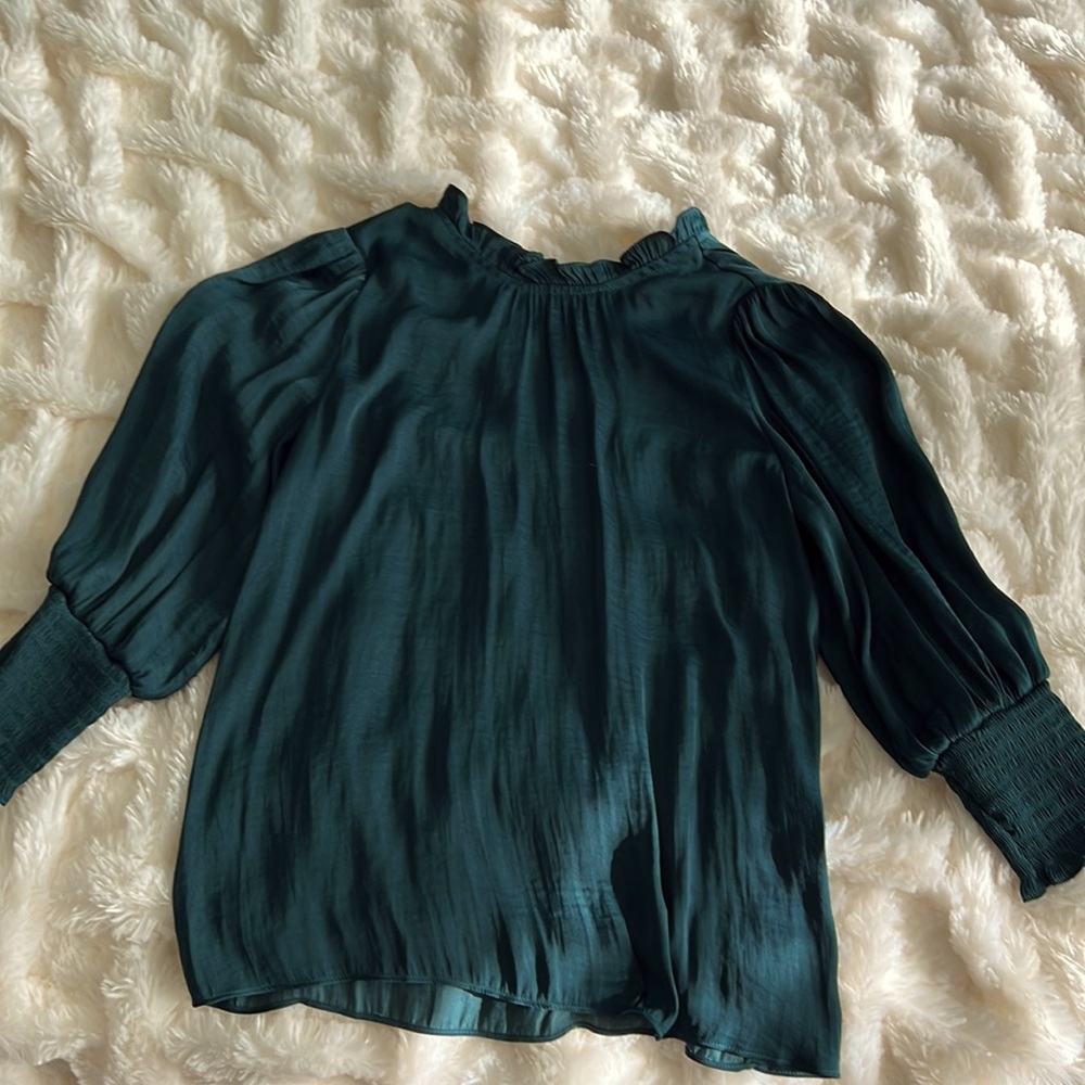 Emerald green silky top from Naked Zebra. Small